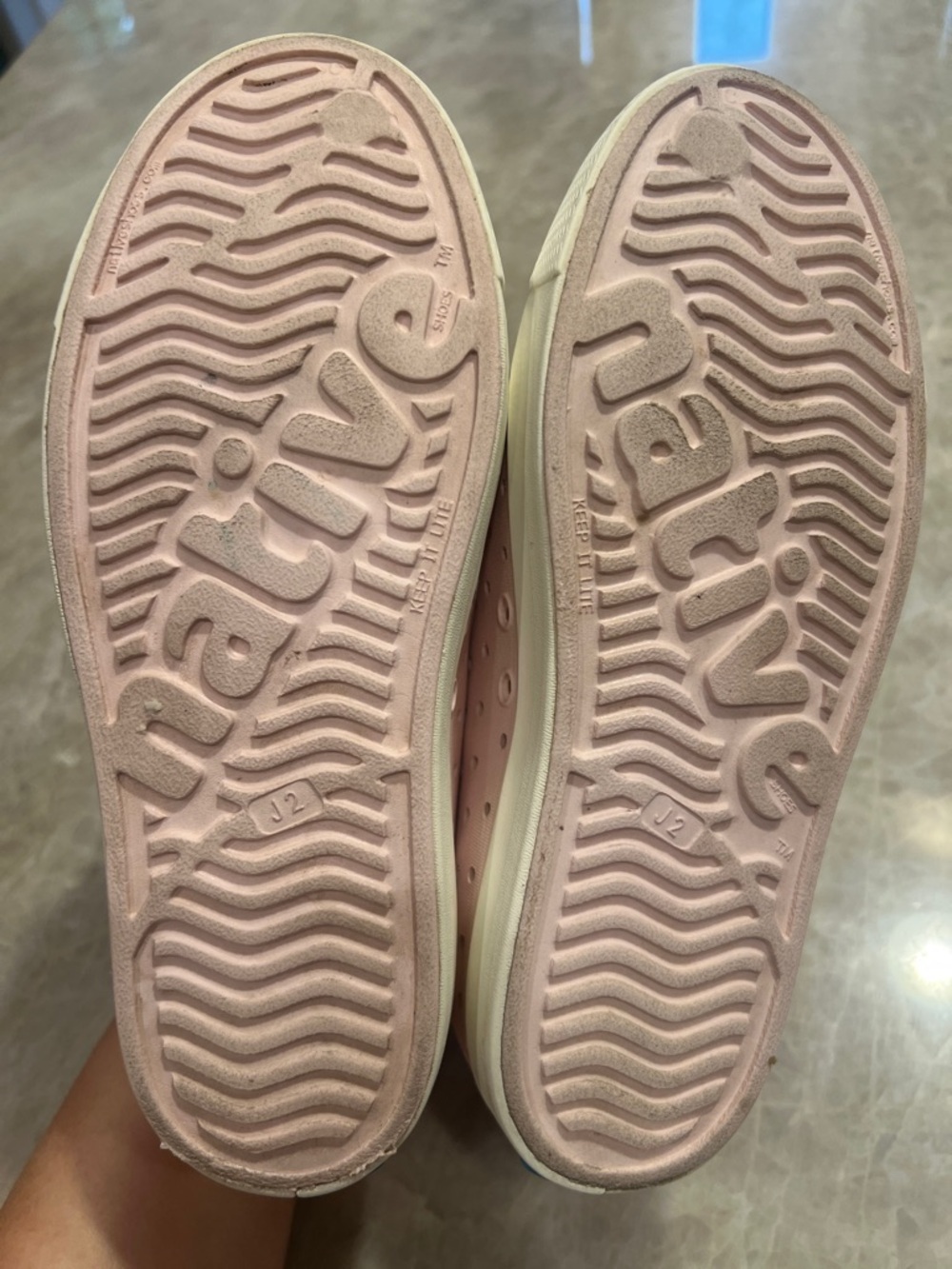 Native Slip-On Sneakers in Light Pink with White Soles - Picture 4 of 7